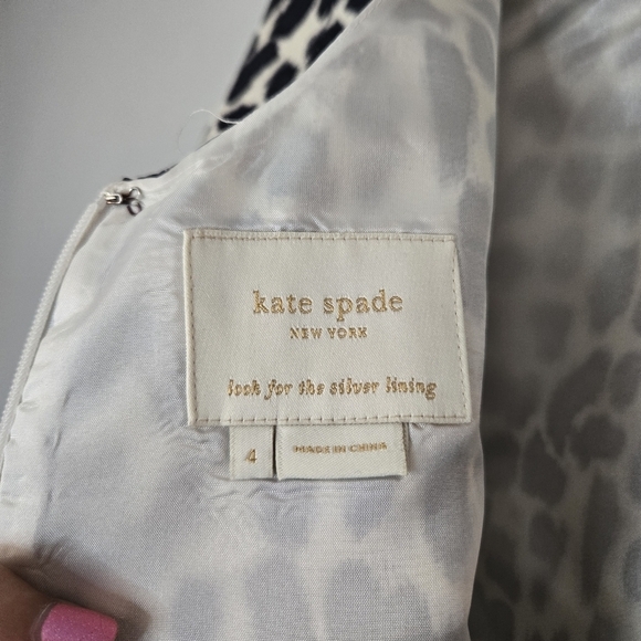 Kate Spade New York 4 Dorothy Leopard Print Silk 3/4 Sleeve Mini Dress 100% silk - Picture 10 of 12